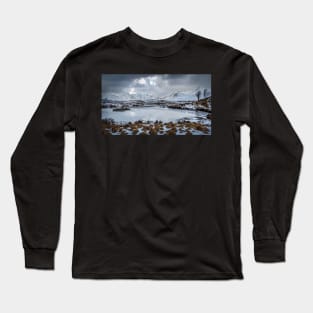 Rannoch Moor Frozen Lake and Snowy Mountains Long Sleeve T-Shirt